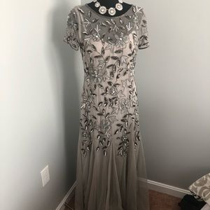 Adrianna Papell Floral Beaded Gown